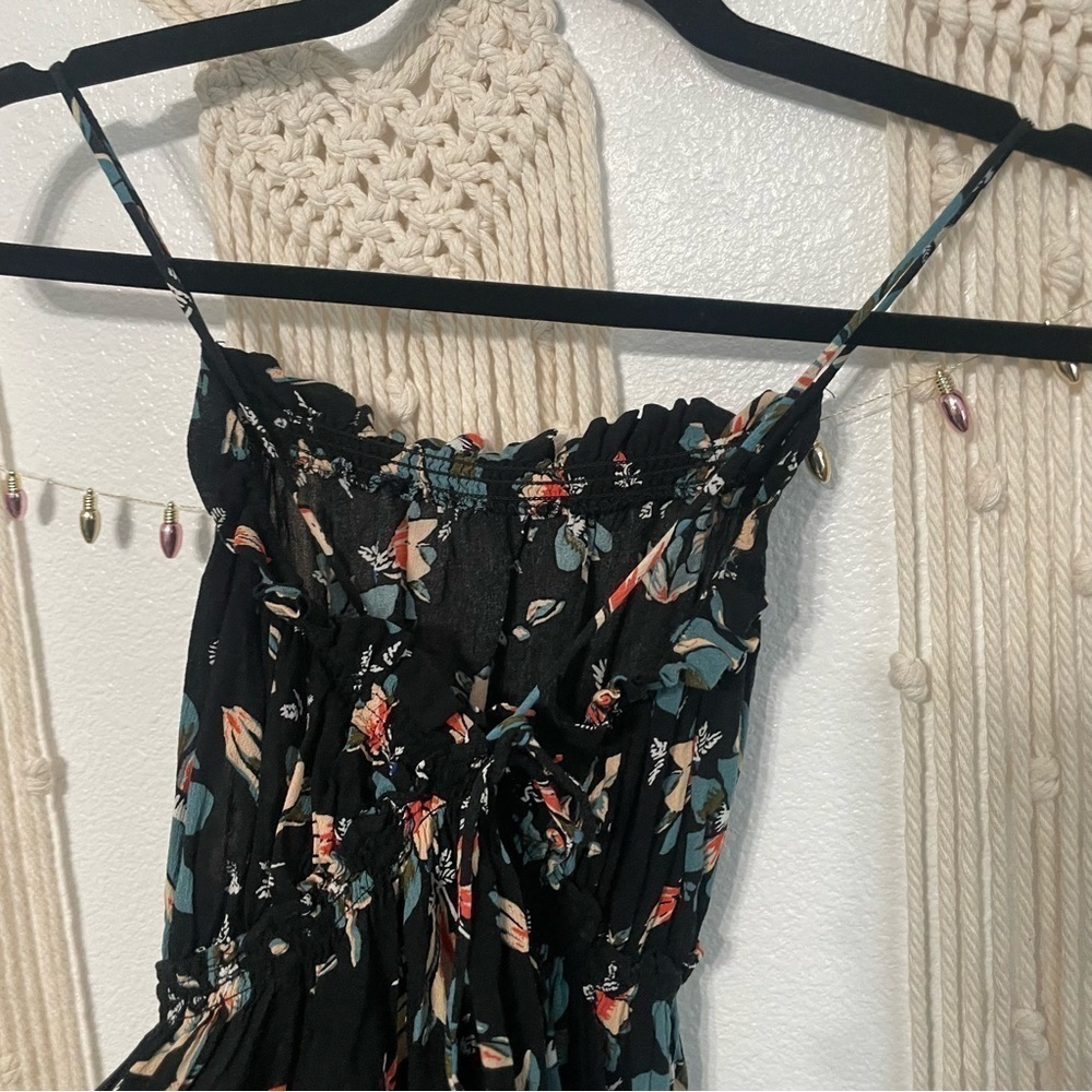 Intimately Free People Jolene Mini Slip dress Black Floral Size M - Picture 3 of 11